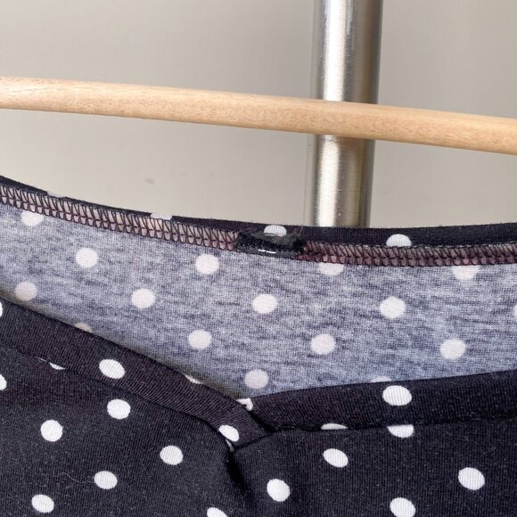 ❄️ Casual Y2K Minimalist Twee Trendy Black & White Polka Dot Bateau-Neck Top - Picture 4 of 5